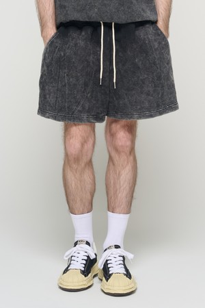 VINTAGE WASHING BANDING HALF PANTS (BLACK)