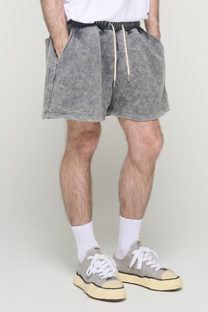 VINTAGE WASHING BANDING HALF PANTS (CHARCOAL)