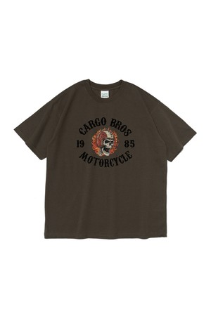 CB 1985 MOTO CLUB SHORT SLEEVE T-SHIRT (KHAKI)