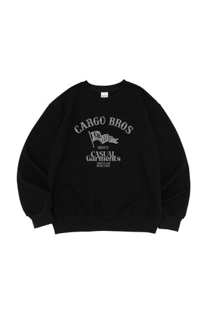 [기모선택] CB CLUB GARMENT FLAG SWEATSHIRT (BLACK)