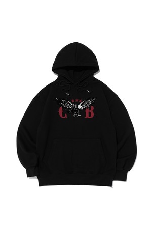 [기모선택] FLY WING EMBLEM HOOD T-SHIRT (BLACK)