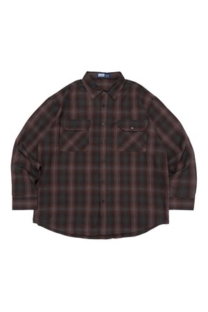 VINTAGE DOUBLE-POCKET OVERSIZED CHECK SHIRT (BROWN)