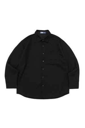 CITY TEXTURED LONG-SLEEVE SHIRT (BLACK)