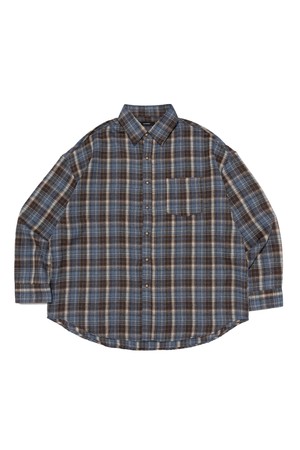 FALL CHECK OVERSIZED SHIRT (BROWN)