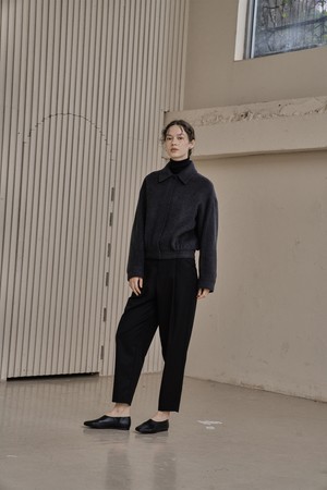 TUCK TWILL PANTS_BLACK