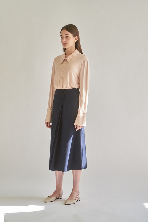 cle - 미디스커트 - MONIA MIDI SKIRT - NAVY