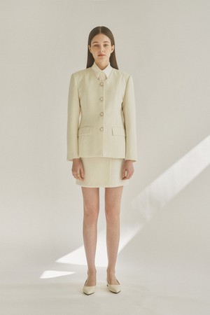 BLAIR SCOOP TWEED JACKET_IVORY