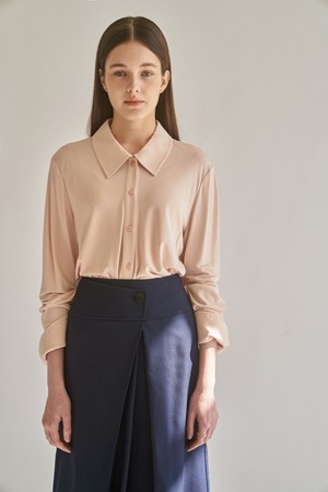 DRAPE JERSEY TOP - SALMON