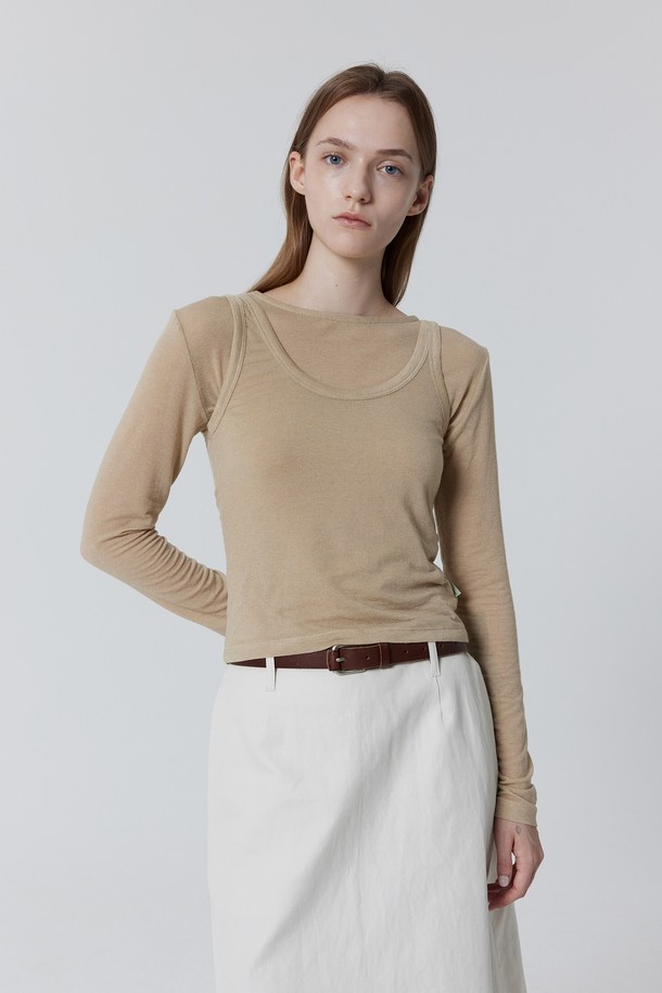 Juliapepe - 베스트 - Unbalanced Fleecey Sleeveless_Wood ash