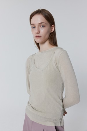 Unbalanced Fleecey Sleeveless_Light gray