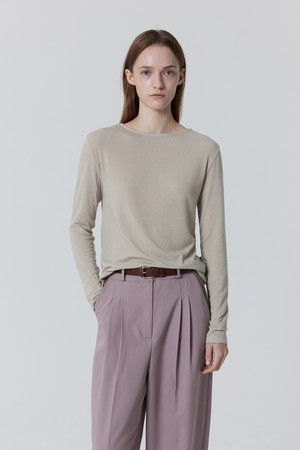 Fleecy Long Sleeve Top_Light gray