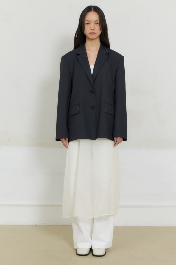 Juliapepe - 자켓 - Casual Single Two Button Jacket (Dark grey)
