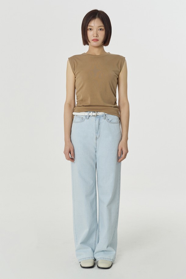 Juliapepe - 민소매티셔츠 - String Sleeveless Top (Brown)