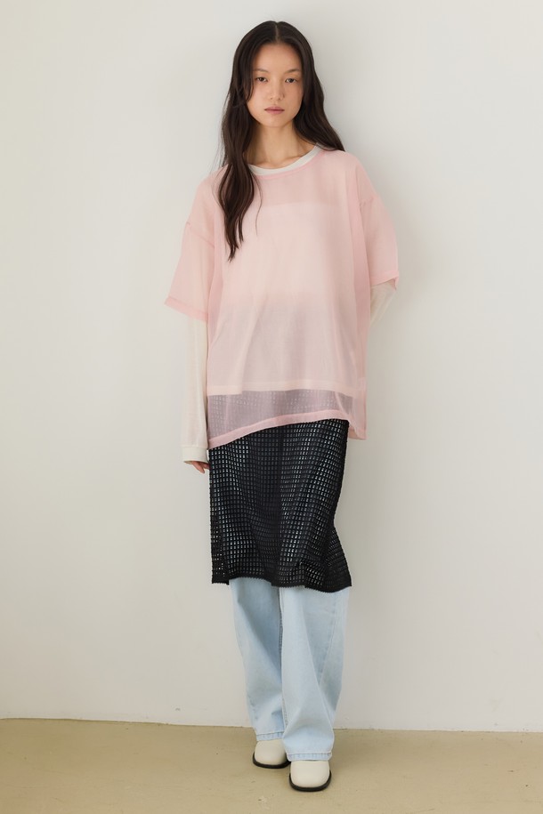 Juliapepe - 롱스커트 - City Window Mesh Skirt (Black)