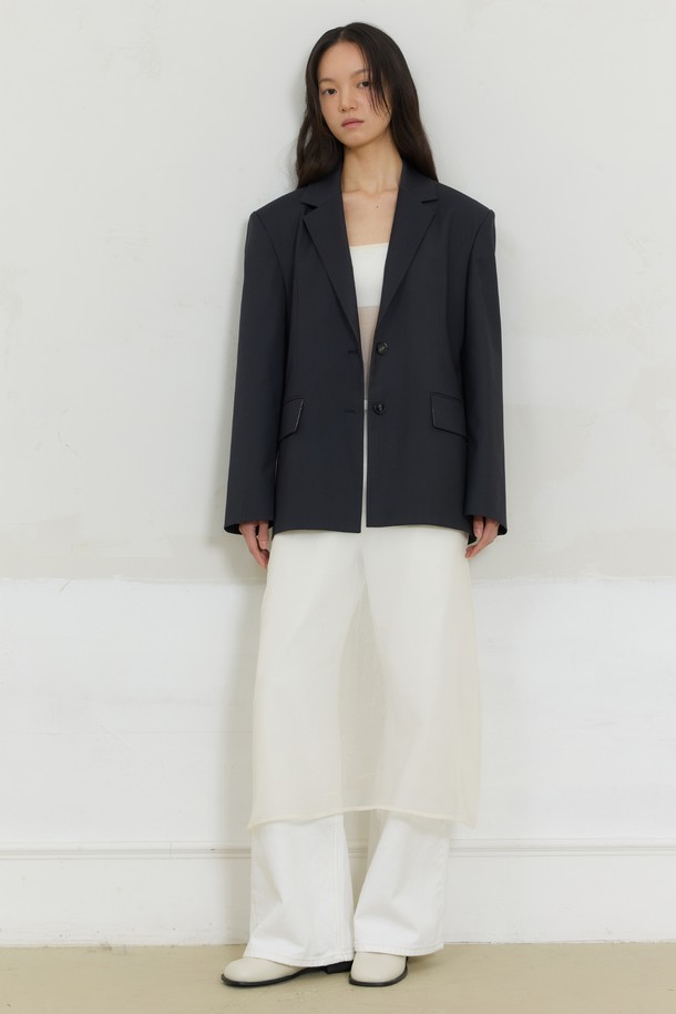 Juliapepe - 자켓 - Casual Single Two Button Jacket (Dark grey)