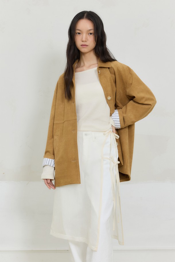 Juliapepe - 긴소매 티셔츠 - Long Sleeve Waffle Tee (Cream)