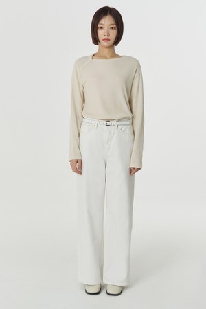 Loose-Fit Cotton Jeans (White)