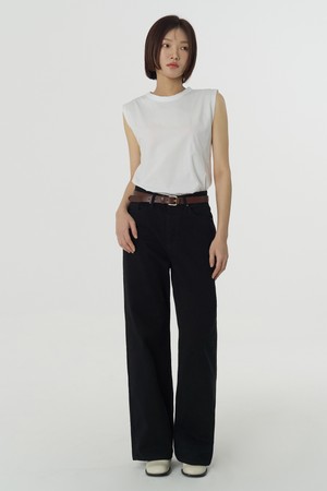 Loose-Fit Cotton Jeans (Black)