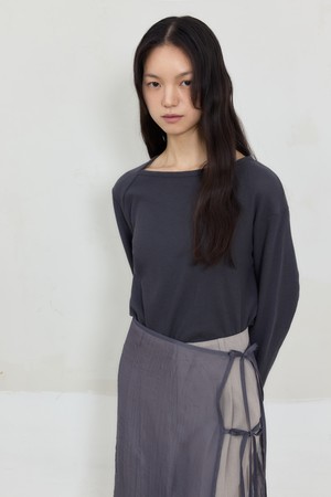 Long Sleeve Waffle Tee (Charcoal)