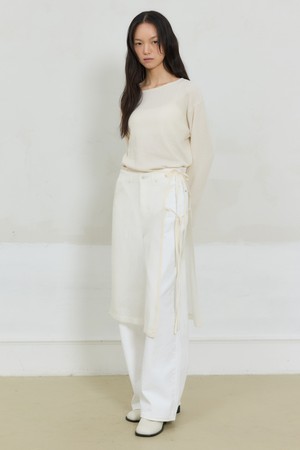 See-through Wrap Skirt (Cream)