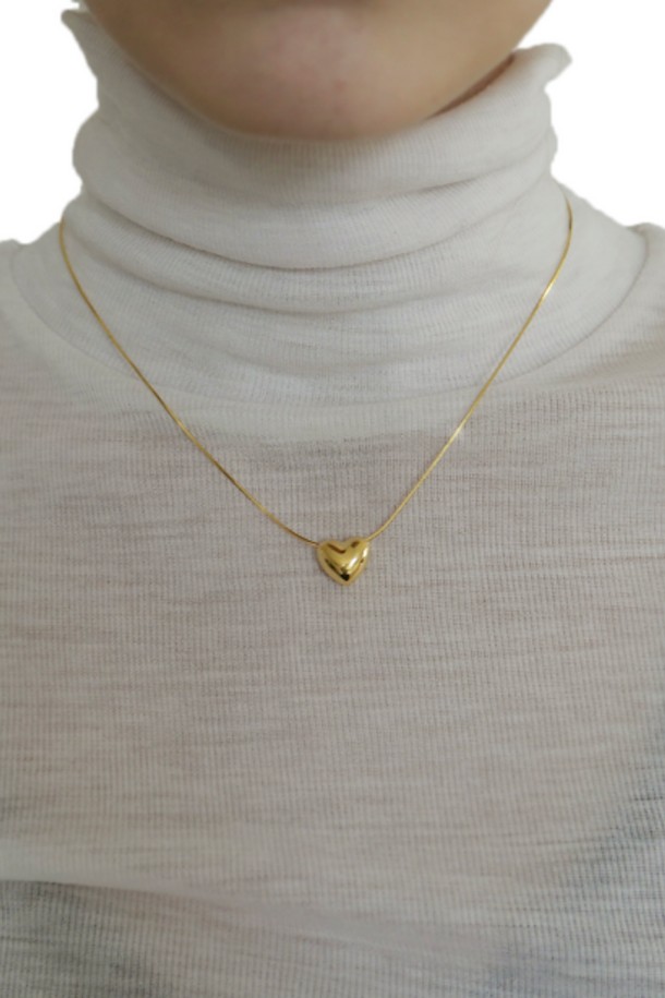 nuavo - 목걸이 - Cute heart necklace G - Gold