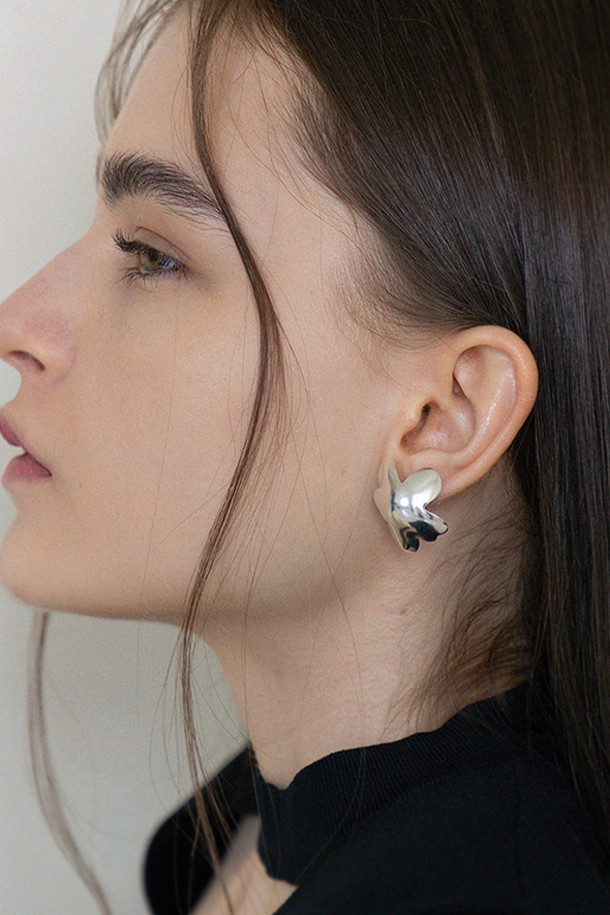 Bloom cute earring - Brass&Silver_nuavo