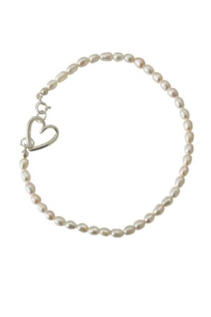 heart pearl anklet