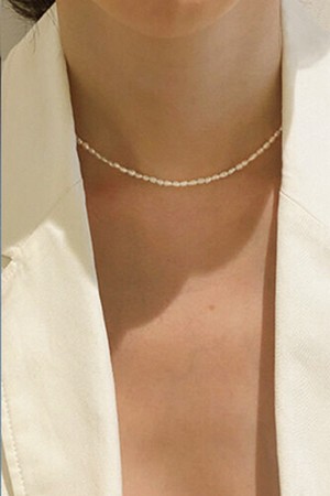 [담수진주] Whole pearl necklace S