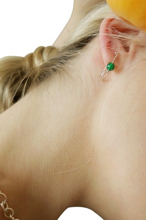 Emerald clip earring