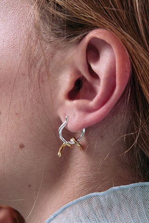 Walking human earring TWO TONE