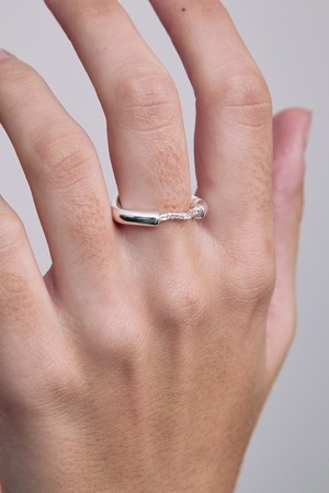 Square bold chain ring SV