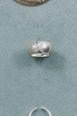 Crystal cross matt ring - Silver925