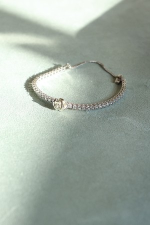 Rose zircon silver bracelet