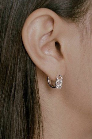 [8차 리오더] Ribbon tie hoop Silver