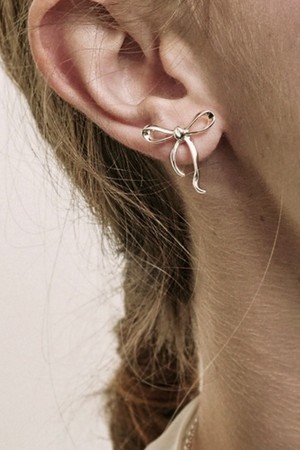 Ribbon tie mini E Silver