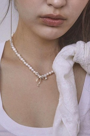 [3차 리오더] Ribbon tie pearls