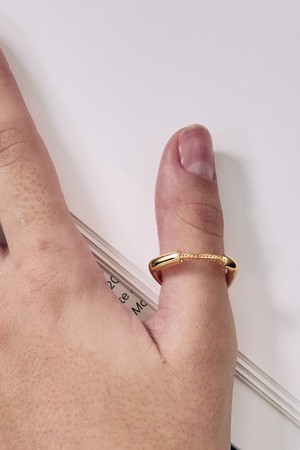 Square bold chain ring Gold