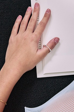 Square bold chain ring Silver