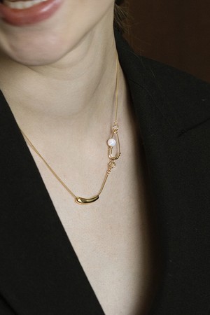 [7차 리오더] Opal clip necklace Gold