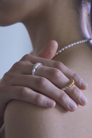 5 circle bold ring Silver