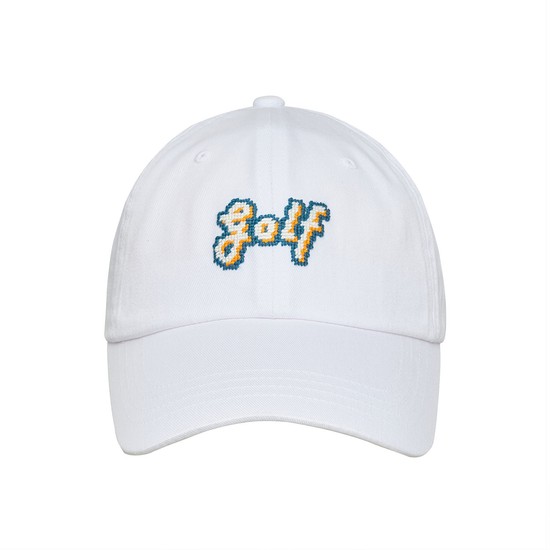 Golf NEEDLEPOINT HAT - WHITE
