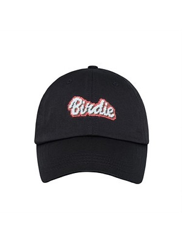 BIRDIE NEEDLEPOINT HAT - BLACK-a