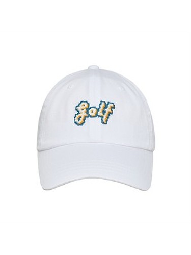 Golf NEEDLEPOINT HAT - WHITE-a