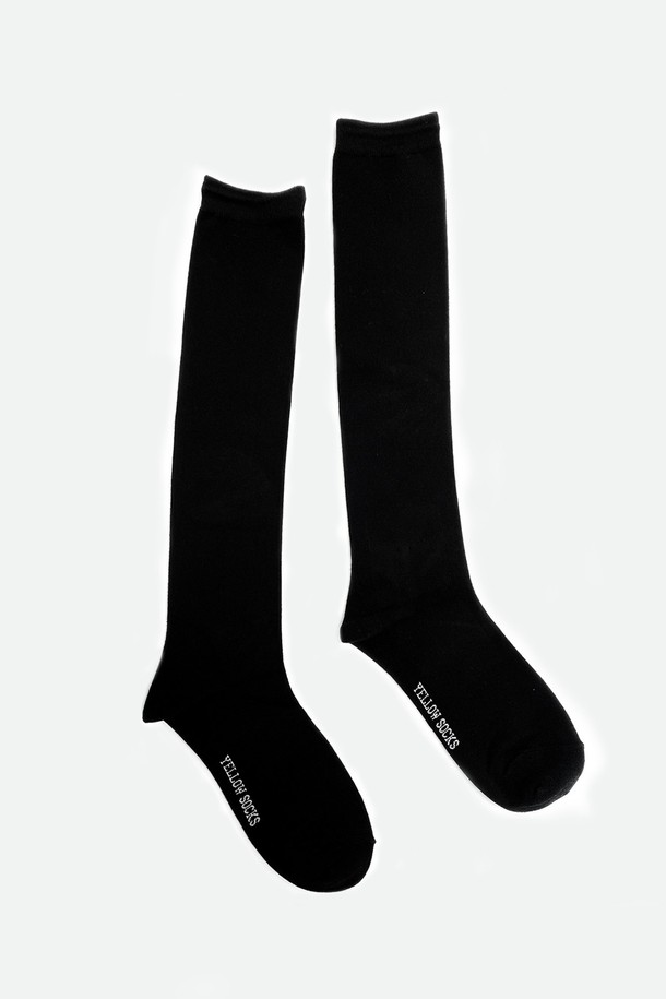 yellow socks - 양말 - KNEE SOCKS BLACK 니삭스 블랙