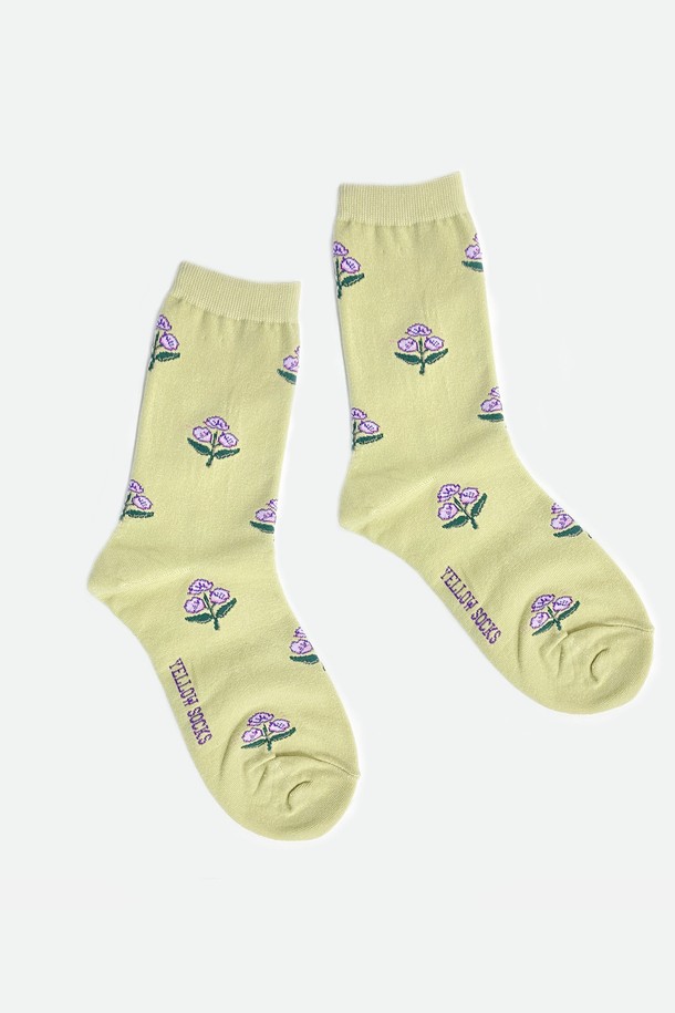 yellow socks - 양말 - RETRO FLOWER MINT 레트로 플라워 민트