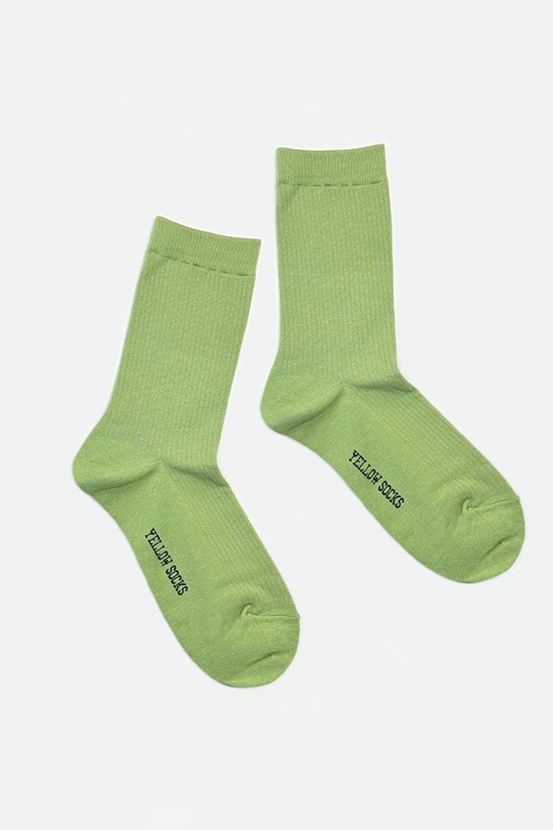 yellow socks - 양말 - SOFT GOLGI AVOCADO GREEN 소프트 골지 아보카도 그린