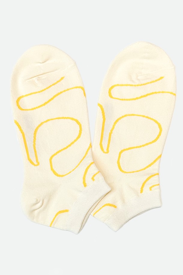 yellow socks - 양말 - ANKLE SOCKS RIBBON IVORY 앵클삭스 리본 아이보리