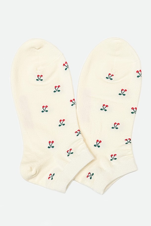 yellow socks - 양말 - ANKLE SOCKS CHERISH WHITE 앵클삭스 체리쉬 화이트