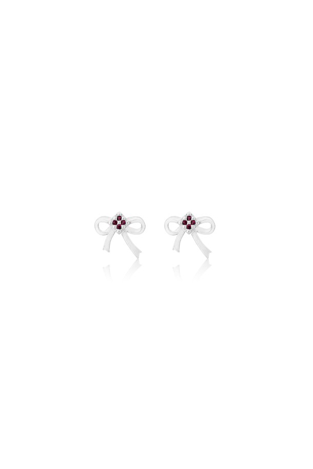 LEHAUL - 귀걸이 - WITH RIBBON EARRING(RED)(silver925)