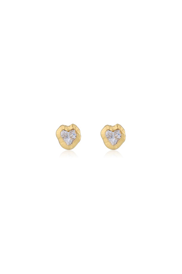 LEHAUL - 귀걸이 - UGLY LOVE EARRING(white)(silver925&18k gold plated)